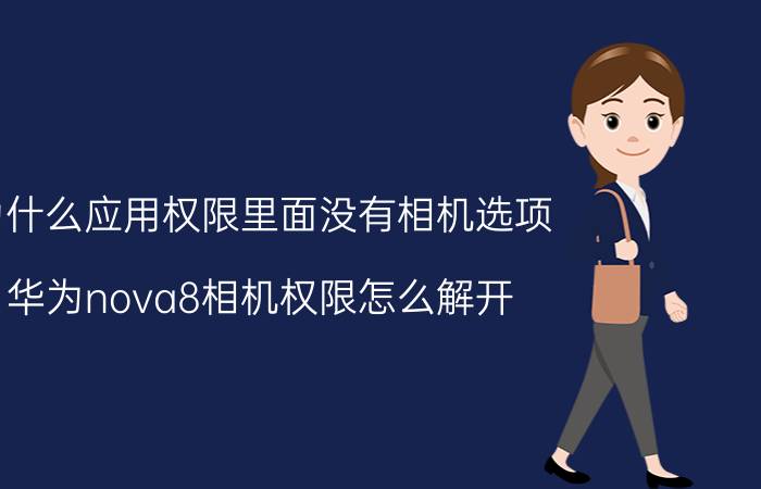 为什么应用权限里面没有相机选项 华为nova8相机权限怎么解开？